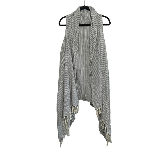 World Market Blue and Cream Fringe Vest Duster OS - Picture 10 of 10